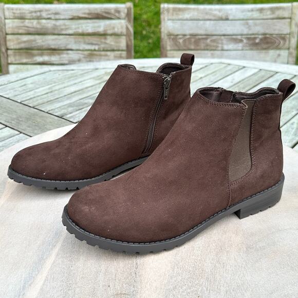 Sonoma Shoes - Sonoma Goods For Life® Cilantro Womens Ankle Boots Size 8.5 Cognac Brown New